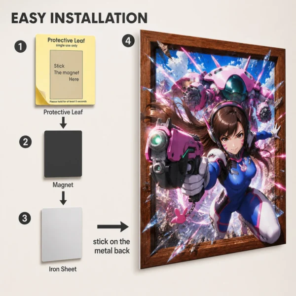 Video Game Metal Poster Wall Decor - OW D.Va - A - Image 2