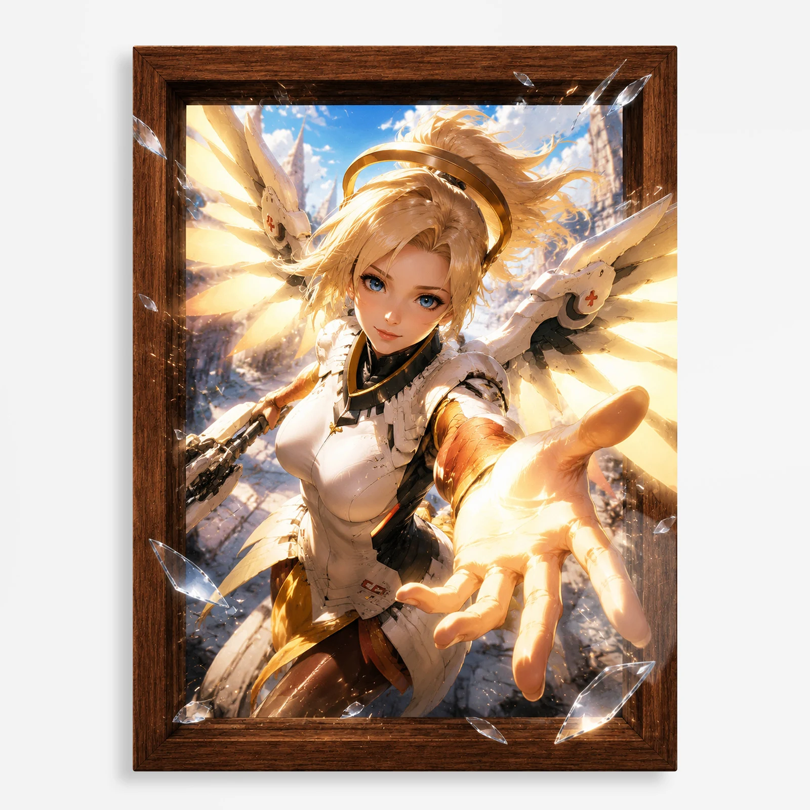 video game metal poster (172) s1 Video Game Metal Poster Wall Decor - OW Mercy - Image 1