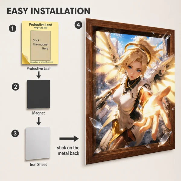 Video Game Metal Poster Wall Decor - OW Mercy - Image 2