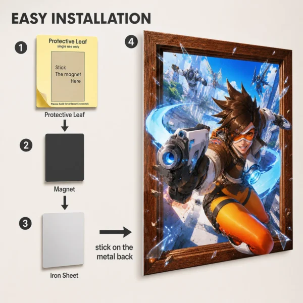 Video Game Metal Poster Wall Decor - OW Tracer - A - Image 2