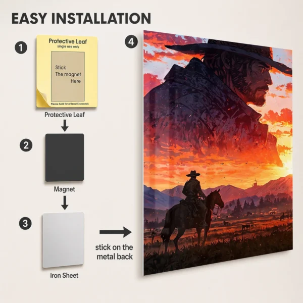 Video Game Metal Poster Wall Decor - RDR 2 Arthur Morgan - Image 2