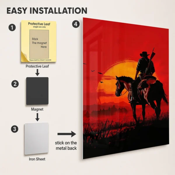 Video Game Metal Poster Wall Decor - RDR 2 John Marston - Image 2