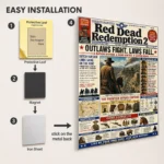 Video Game Metal Poster Wall Decor - RDR 2 - Image 2