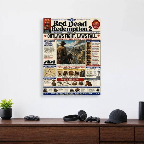 Video Game Metal Poster Wall Decor - RDR 2 - Image 4