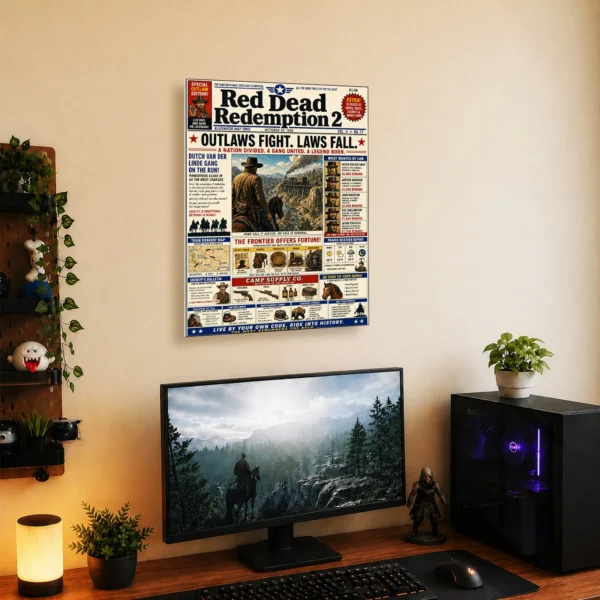 Video Game Metal Poster Wall Decor - RDR 2 - Image 5