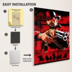 Video Game Metal Poster Wall Decor - RDR 2 John Marston - A - Image 2