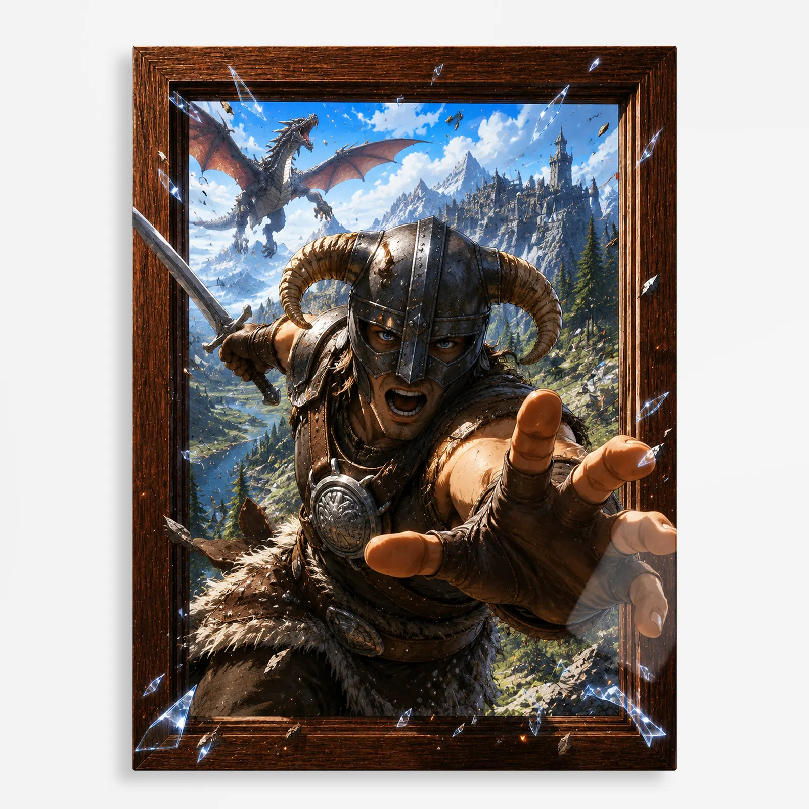 video game metal poster (190) s1 Video Game Metal Poster Wall Decor - TES V: Skyrim Dragonborn - Image 1