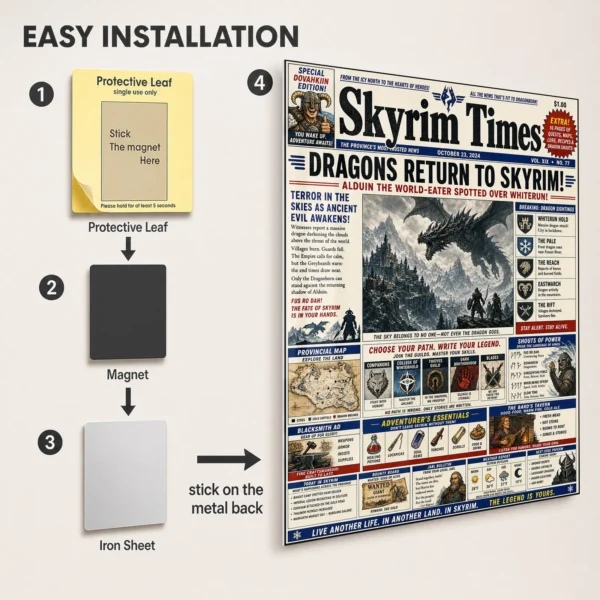Video Game Metal Poster Wall Decor - TES V: Skyrim - A - Image 2