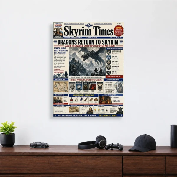 Video Game Metal Poster Wall Decor - TES V: Skyrim - A - Image 4