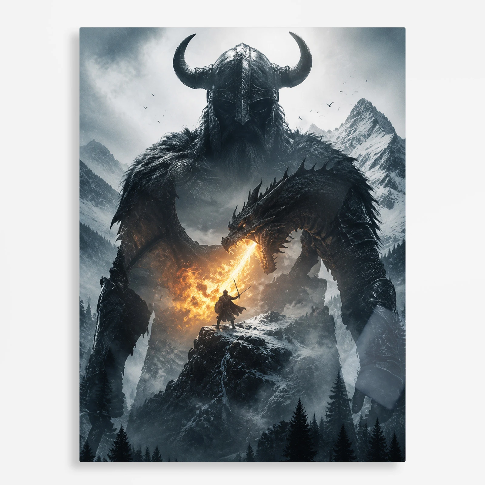 video game metal poster (192) s1 Video Game Metal Poster Wall Decor - TES V: Skyrim Dragonborn - A - Image 1
