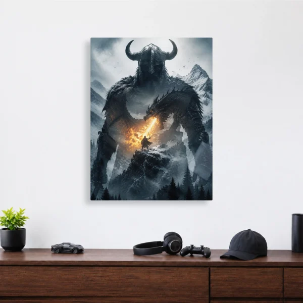 Video Game Metal Poster Wall Decor - TES V: Skyrim Dragonborn - A - Image 4