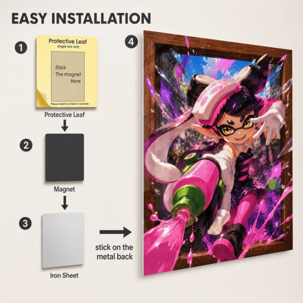 Video Game Metal Poster Wall Decor - Ink Battle Callie - Image 2