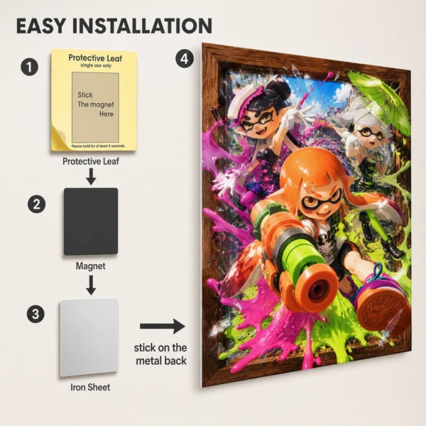 Video Game Metal Poster Wall Decor - Ink Battle - Image 2