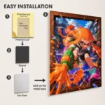 Video Game Metal Poster Wall Decor - Ink Battle Inkling Girl - Image 2