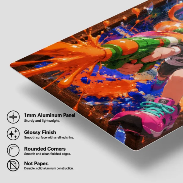 Video Game Metal Poster Wall Decor - Ink Battle Inkling Girl - Image 6