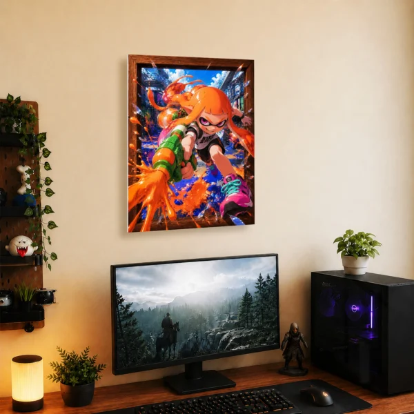 Video Game Metal Poster Wall Decor - Ink Battle Inkling Girl - Image 5