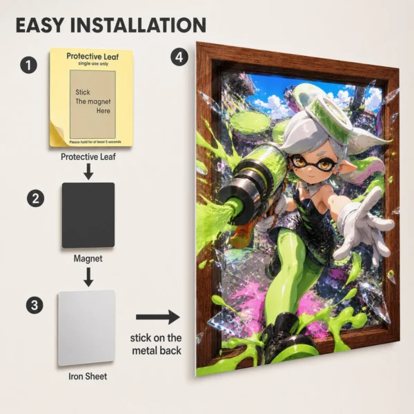 Video Game Metal Poster Wall Decor - Ink Battle Marie - Image 2