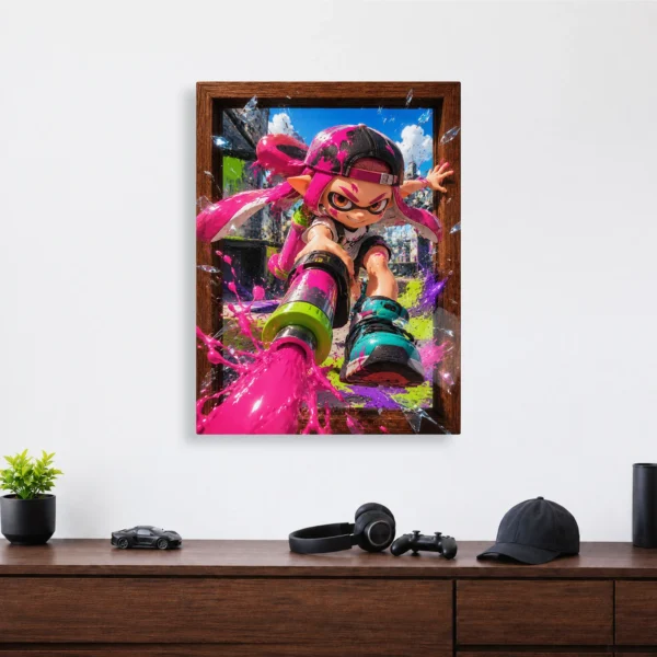 Video Game Metal Poster Wall Decor - Ink Battle Inkling Girl - A - Image 4