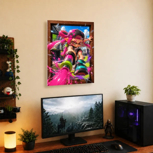 Video Game Metal Poster Wall Decor - Ink Battle Inkling Girl - A - Image 5
