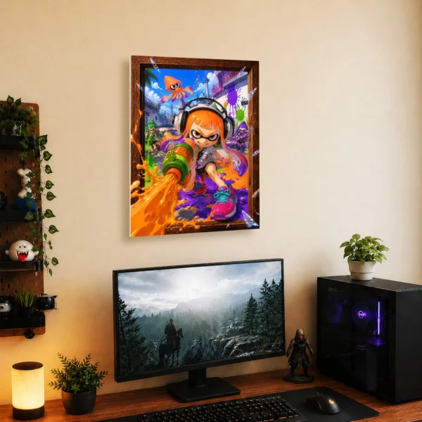 Video Game Metal Poster Wall Decor - Ink Battle Inkling Girl - B - Image 5