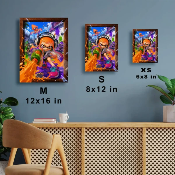 Video Game Metal Poster Wall Decor - Ink Battle Inkling Girl - B - Image 7
