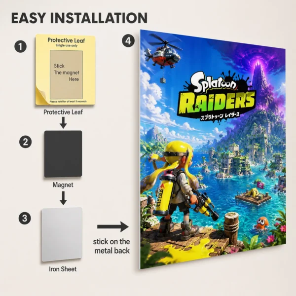 Video Game Metal Poster Wall Decor - Ink Battle - A - Image 2