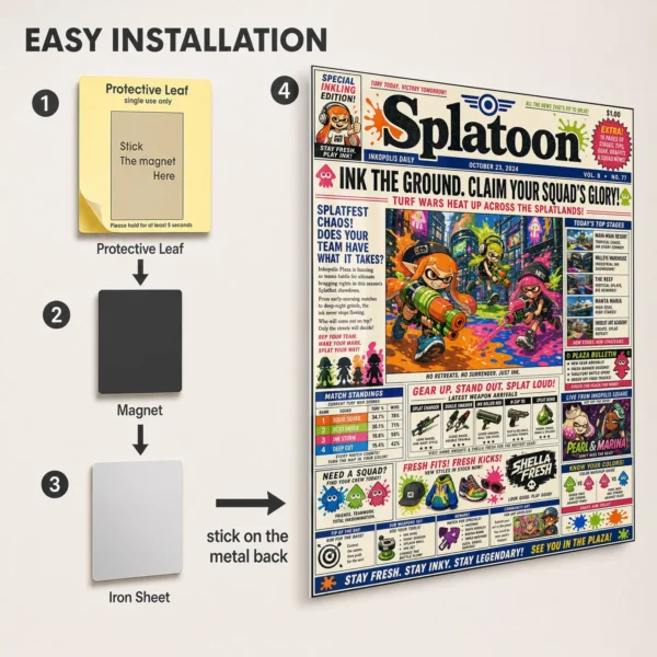 Video Game Metal Poster Wall Decor - Ink Battle - B - Image 2