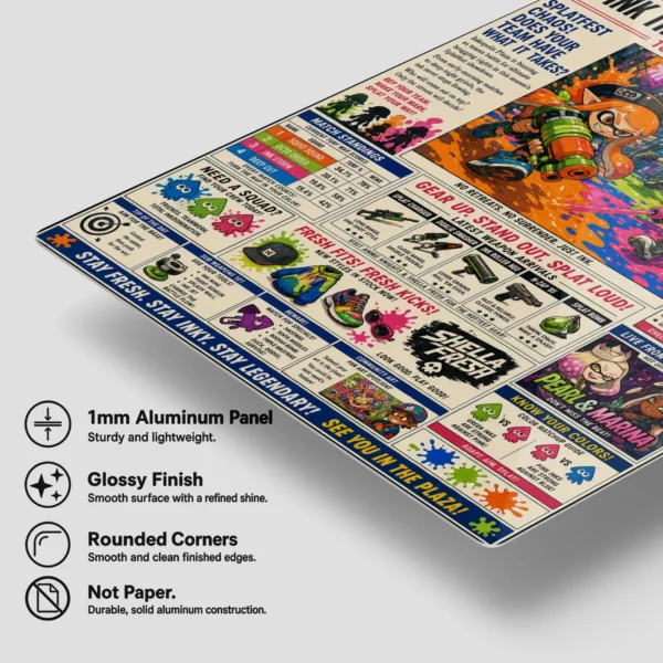Video Game Metal Poster Wall Decor - Ink Battle - B - Image 6