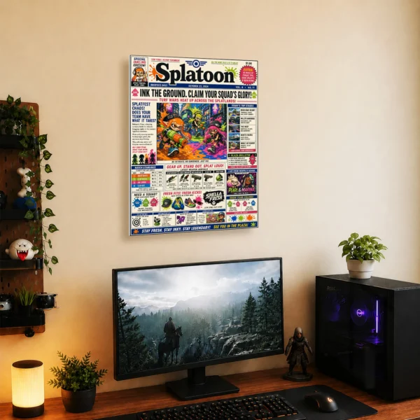 Video Game Metal Poster Wall Decor - Ink Battle - B - Image 5