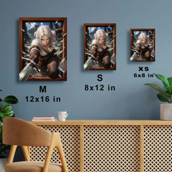 Video Game Metal Poster Wall Decor - TW3 Wild Hunt Ciri - Image 7