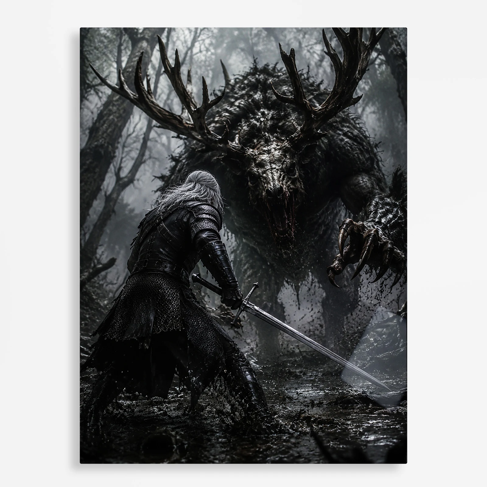 video game metal poster (206) s1 Video Game Metal Poster Wall Decor - TW3 Wild Hunt Geralt of Rivia - Image 1
