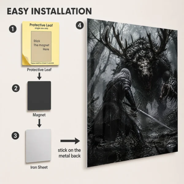 Video Game Metal Poster Wall Decor - TW3 Wild Hunt Geralt of Rivia - Image 2