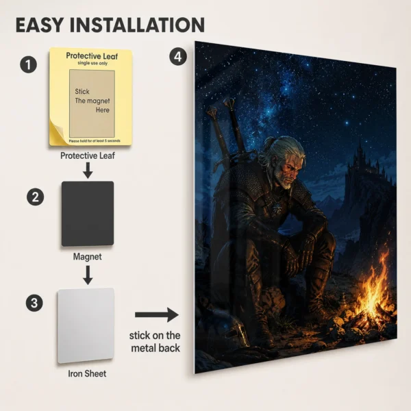 Video Game Metal Poster Wall Decor - TW3 Wild Hunt Geralt of Rivia - A - Image 2