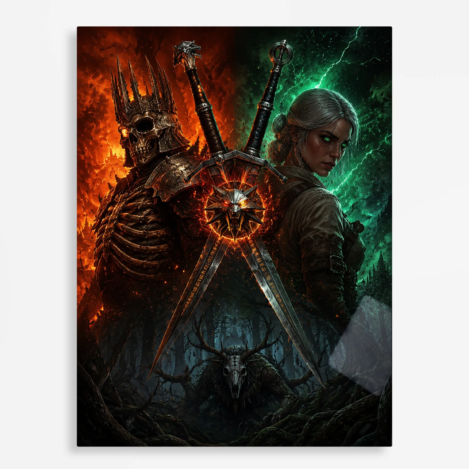 video game metal poster (208) s1 Video Game Metal Poster Wall Decor - TW3 Wild Hunt Geralt of Rivia - B - Image 1