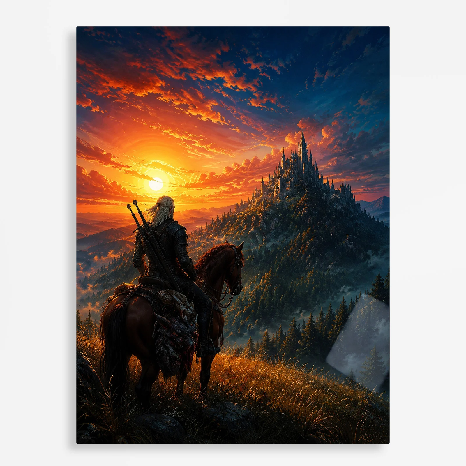 video game metal poster (210) s1 Video Game Metal Poster Wall Decor - TW3 Wild Hunt Geralt of Rivia - C - Image 1