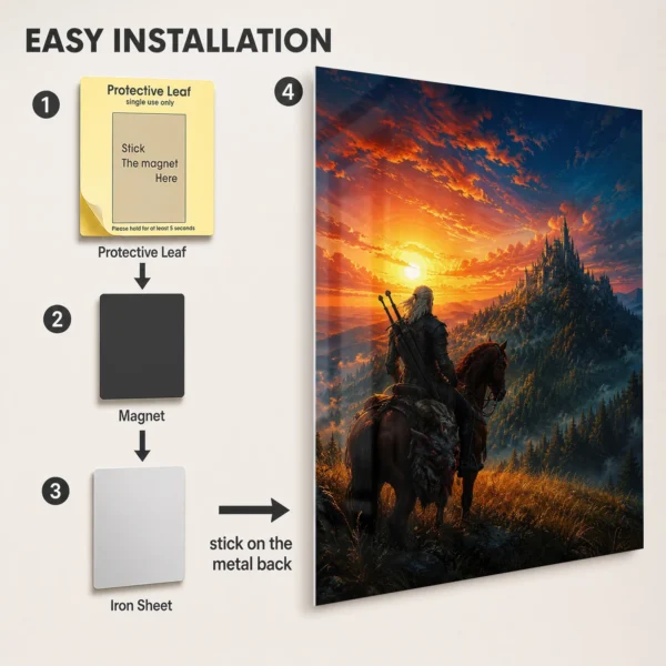 Video Game Metal Poster Wall Decor - TW3 Wild Hunt Geralt of Rivia - C - Image 2