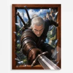 Video Game Metal Poster Wall Decor - TW3 Wild Hunt Geralt of Rivia - D