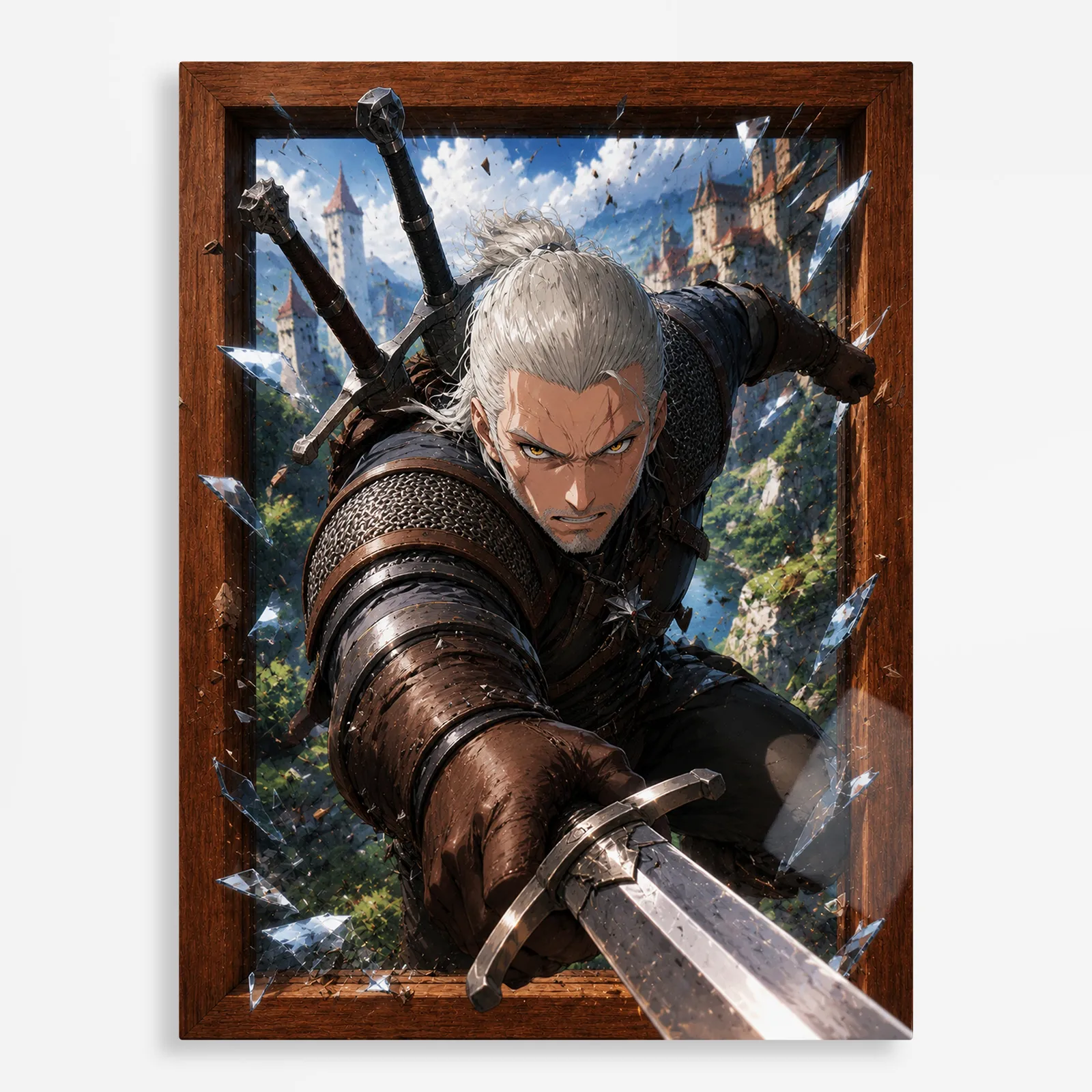 video game metal poster (211) s1 Video Game Metal Poster Wall Decor - TW3 Wild Hunt Geralt of Rivia - D - Image 1