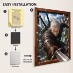Video Game Metal Poster Wall Decor - TW3 Wild Hunt Geralt of Rivia - D - Image 2