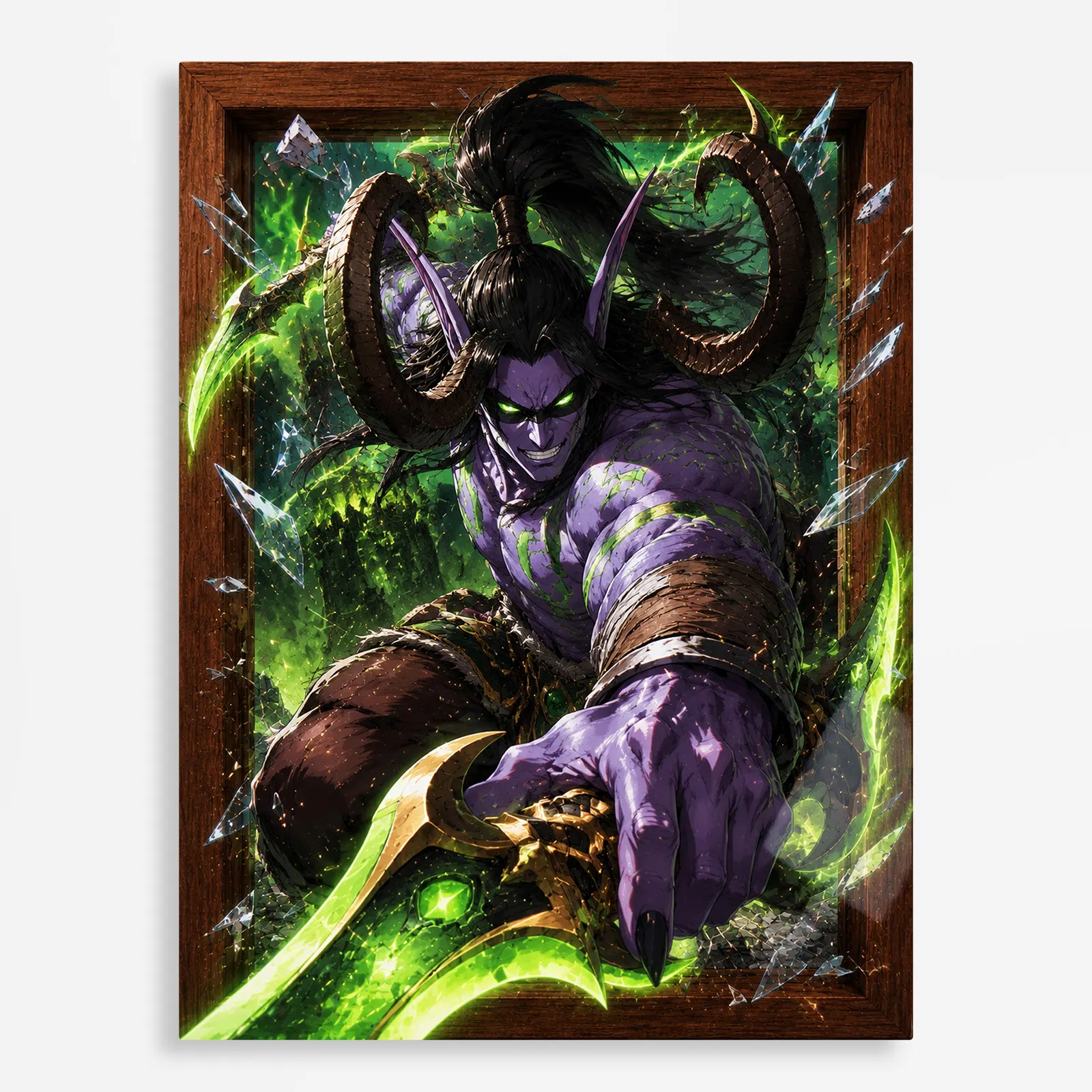 video game metal poster (212) s1 Video Game Metal Poster Wall Decor - WOW Illidan Stormrage - Image 1