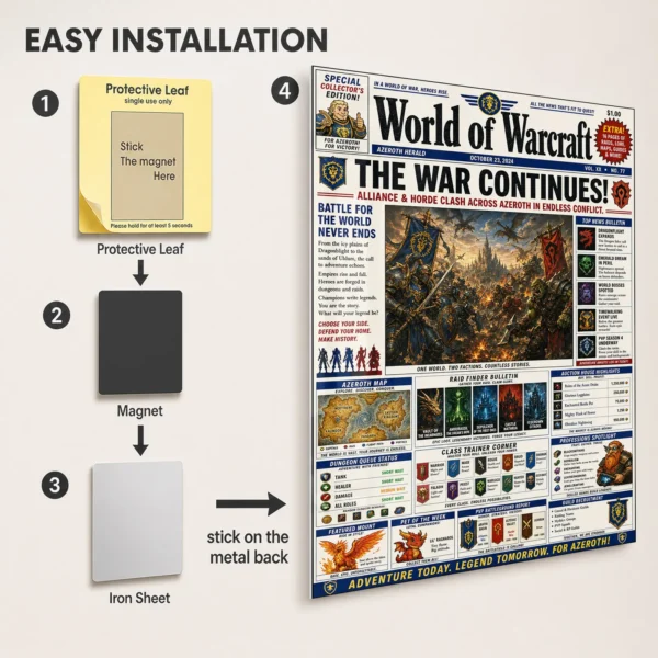 Video Game Metal Poster Wall Decor - WOW - A - Image 2
