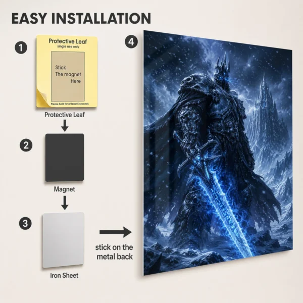 Video Game Metal Poster Wall Decor - WOW The Lich King - Image 2