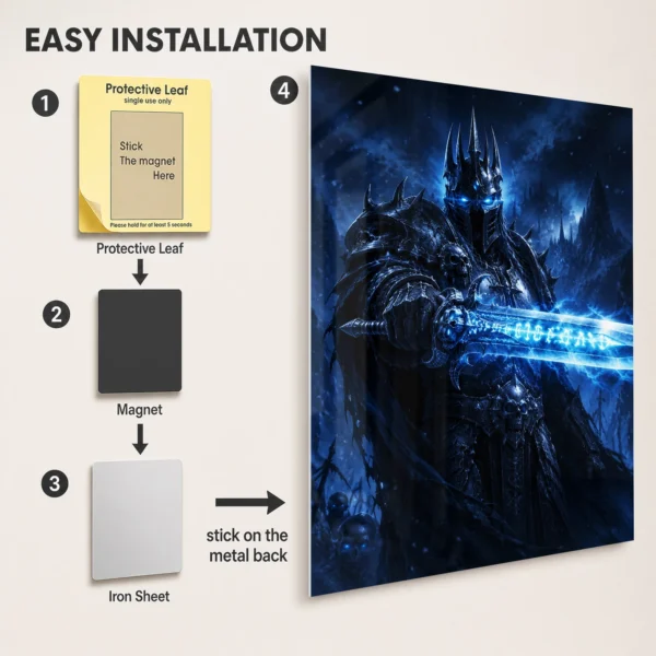 Video Game Metal Poster Wall Decor - WOW The Lich King - A - Image 2