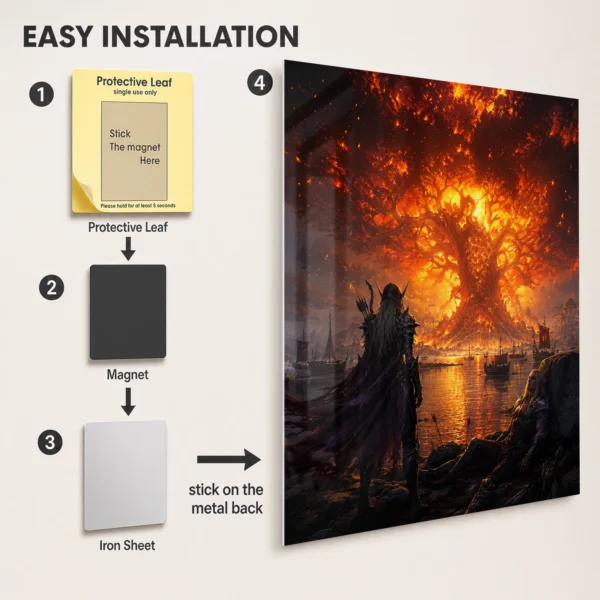 Video Game Metal Poster Wall Decor - WOW - B - Image 2