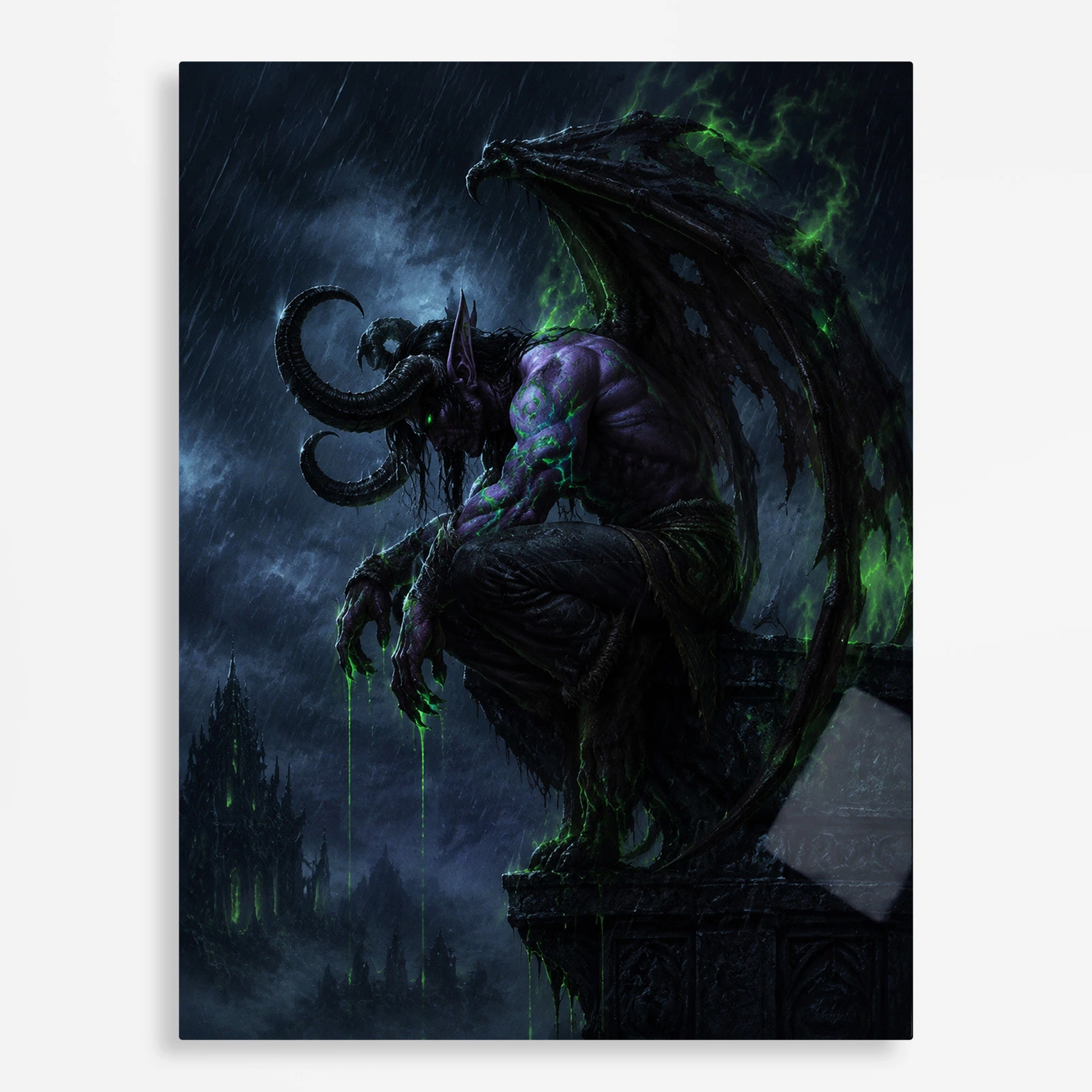 video game metal poster (218) s1 Video Game Metal Poster Wall Decor - WOW Illidan Stormrage - A - Image 1