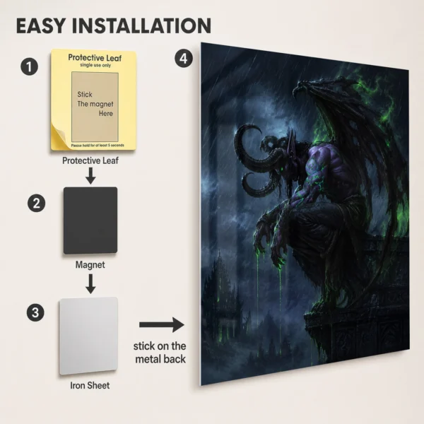 Video Game Metal Poster Wall Decor - WOW Illidan Stormrage - A - Image 2