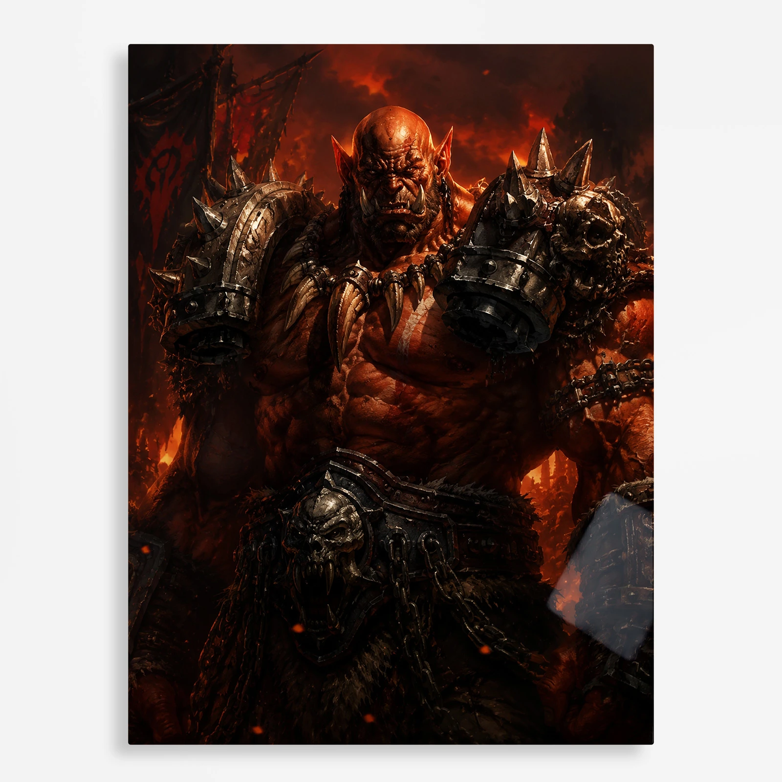 video game metal poster (219) s1 Video Game Metal Poster Wall Decor - WOW Garrosh Hellscream - Image 1