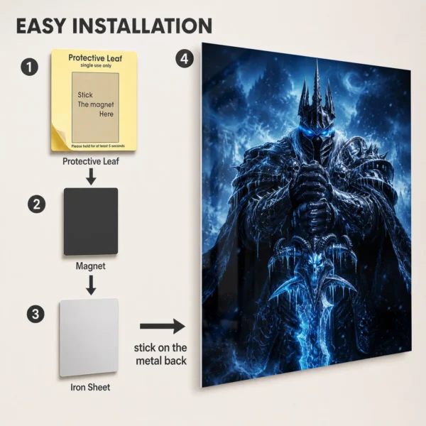 Video Game Metal Poster Wall Decor - WOW The Lich King - B - Image 2