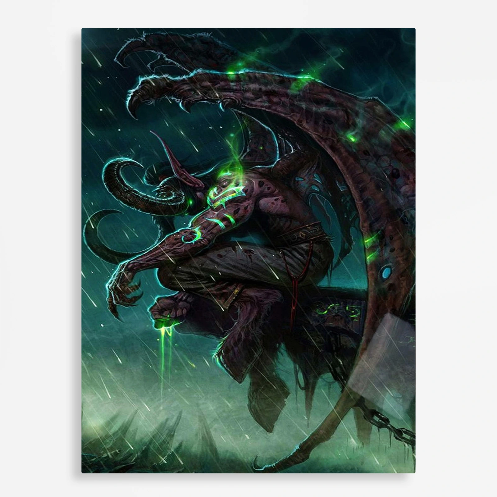 video game metal poster (221) s1 Video Game Metal Poster Wall Decor - WOW Illidan Stormrage - B - Image 1