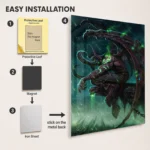 Video Game Metal Poster Wall Decor - WOW Illidan Stormrage - B - Image 2